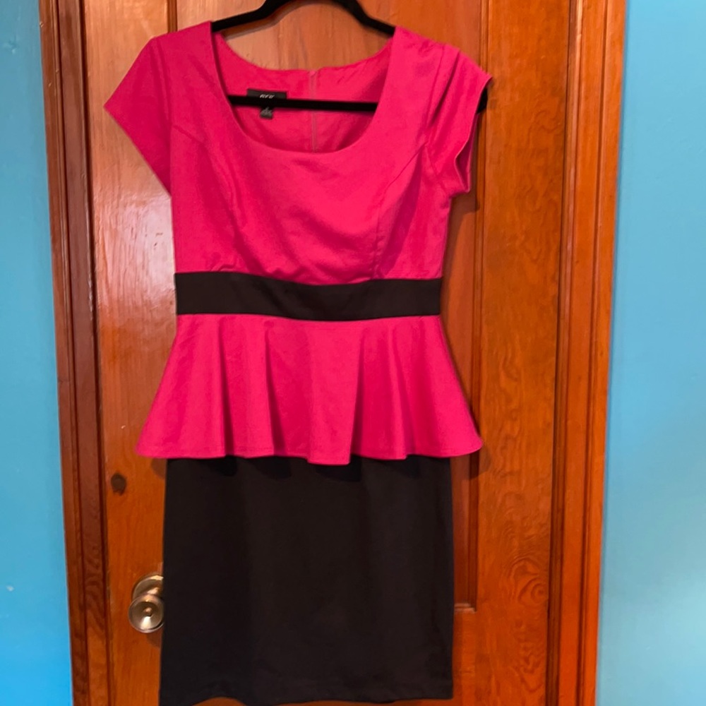 Juniors BCX Work/Valentines Dress Pink & Black